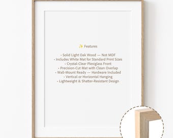 Oak Picture Gallery Frame with Real Tempered Glass