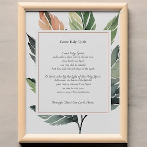 Prayer &#39;Come, Holy Spirit,&#39; Holy Spirit Prayer, Catholic Prayer, Catholic Printable, Catholic Wall Art, Catholic Gift