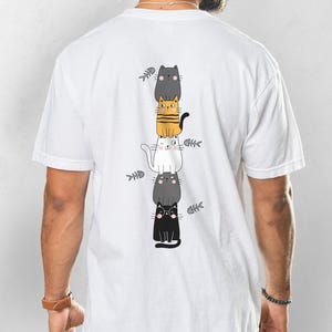 Kawaii Cartoon Cat Meme T-shirt, Gift for Therian Cat Lovers, Unique Gifts for Pet Owners