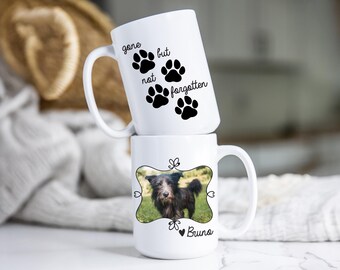 Mug à café personnalisé avec photo commémorative de la perte d'un animal de compagnie pour les propriétaires de chiens