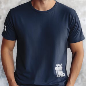Cat Dad Funny Meme T-shirt, Gender Neutral Kitten Sardine Fish Design, Fun Cat Shirt for Adults, Cat Mom Gift, Animal Lover T-shirt