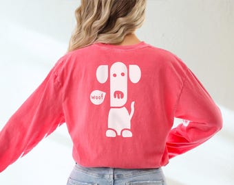 Minimalist Dachshund Graphic Long Sleeve Comfort Colors T-Shirt