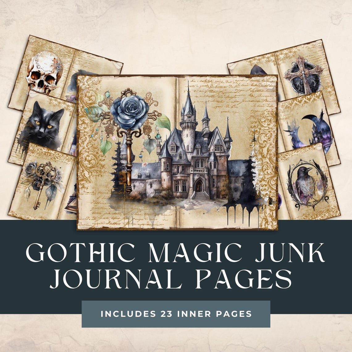 Gothic Magic Junk Journal Pages - Etsy