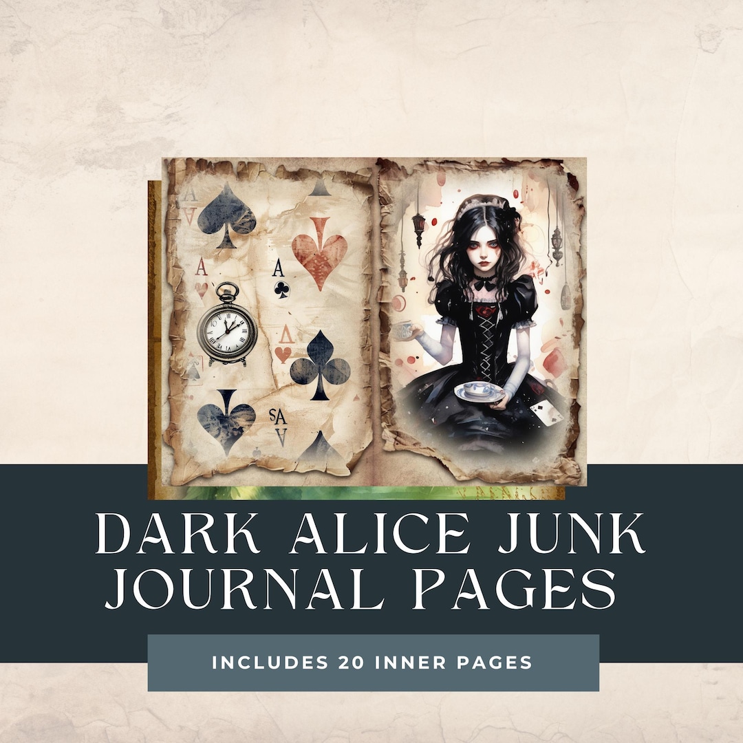 Dark Alice Junk Journal Papers - Etsy