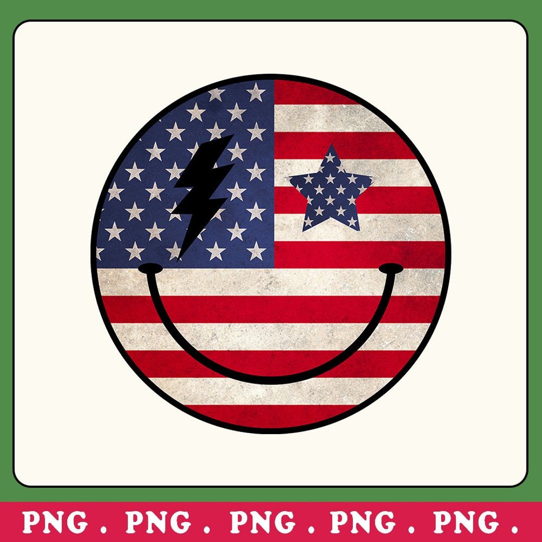 Retro Smiley America PNG, Vintage USA Flags PNG, Land of the Free ...