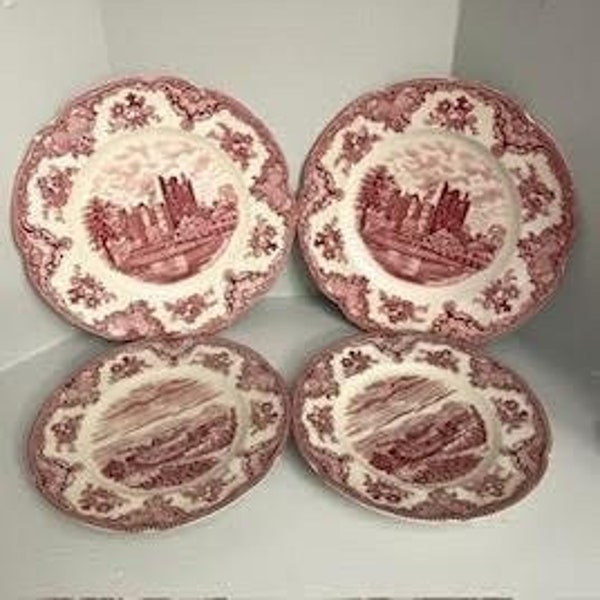 Dinner Plates 10" Johnson Bros England 1883 Old Britain Castles, and Salad Plates 8" Fine China, England