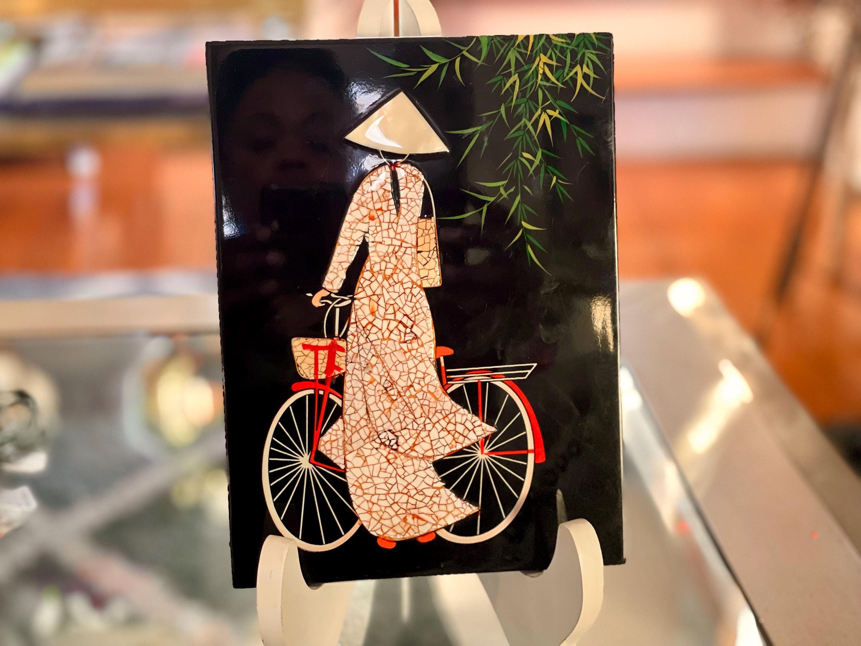 ベトナム 漆絵 ラッカーアート 40×30 卵殻装飾 風景画 インテリア ベトナム 漆絵 ラッカーアート 40×30 卵殻装飾 風景画 インテリア 漆画