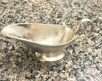 Molheira vintage banhada a prata com alça: Utensílios de servir