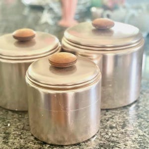 Vintage Mirro Copper Aluminum Canister Set: Mid-Century Kitchen Storage