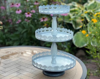 Vintage 3 Tier Metal Cupcake Stand, Dessert  Stand Display
