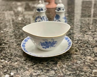 チャールズ・ハビランド フランス H2685 ソースボートと蓋 ブルー