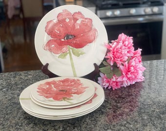 "Vintage Royal Stafford Essteller mit ""Pink Poppy"" Motiv Design: Englisches Geschirr."