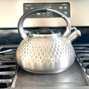 Balduzzi Italian Style Hammered Stainless Steel Tea Kettle Vintage
