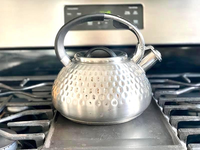 Balduzzi Italian Style Hammered Stainless Steel Tea Kettle Vintage