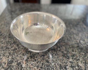 Tigela de servir vintage Towle banhada a prata: estilo Paul Revere,