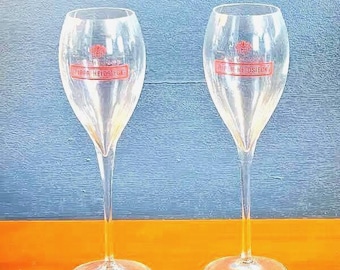 Vintage Piper Heidsieck Champagne Flutes: French Crystal Glassware, Set of 2