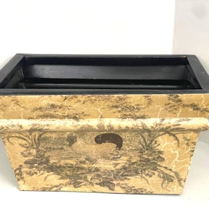 Jardinera rectangular vintage - Toile marrón estilo francés: Metal Toleware