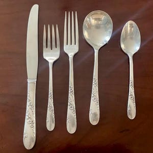 Vintage Bridal Wreath Silverplate Flatware Set: Oneida Tudor-2 Place Setting