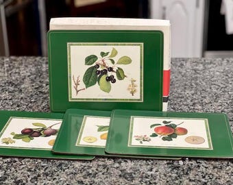Vintage Pimpernel Cork Back Placemats - Still Fruit Design - Set of 4 Made in England