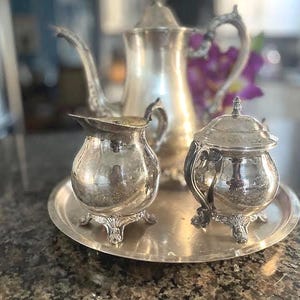 Silver plate teapot - Etsy 日本 【VIKING PLATE】 ティーセット 3点