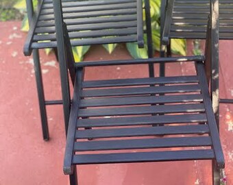 Set of 3 Terje Folding Chair : Portable Black Wood Chairs - Etsy