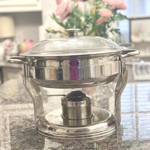 Rechaud vintage de aço inoxidável: utensílios de cozinha para catering 4QT
