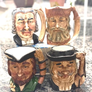 A Collection of Royal Crown Staffordshire Character Mugs/Jugs Vintage English Toby Figural Mugs/Jugs Figurine Collectible Drinkware