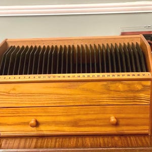 Vintage Wood 31-Day Desktop Organizer with Drawer: Mail/Document Sorter