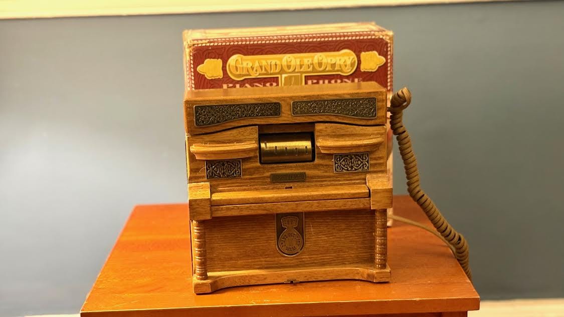 Vintage Telephone With Music Box Grand Ole Opry Piano : Novelty