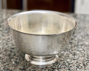Vintage MRR Silver Plated Serving Bowl: Paul Revere Style, Made in USA