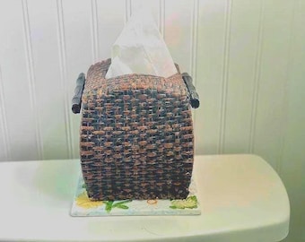 Vintage Wicker Tissue Box Cover