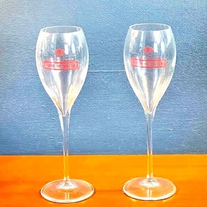 Vintage Piper Heidsieck-champagnefluiten: Frans kristalglaswerk, set van 2