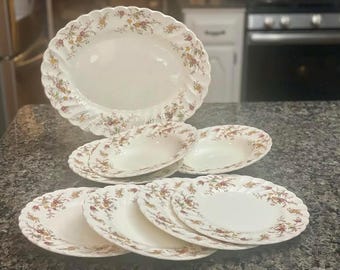 Myott Heritage Staffordshire Platter and Plates: Vintage English Farmhouse Decor