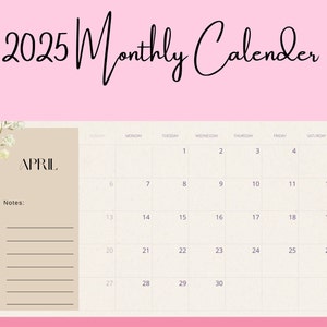 Printable Calendar 2025 Monthly Planner 2025 Minimalist Download ...