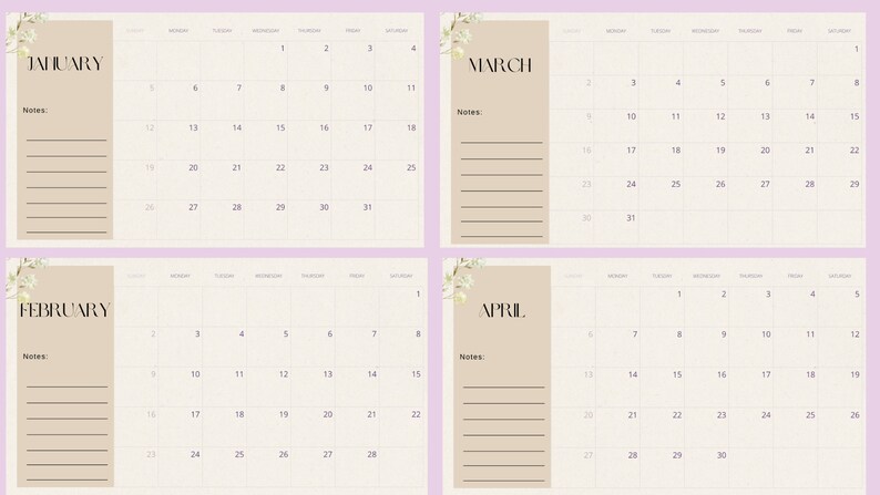 Printable Calendar 2025 Monthly Planner 2025 Minimalist Download ...