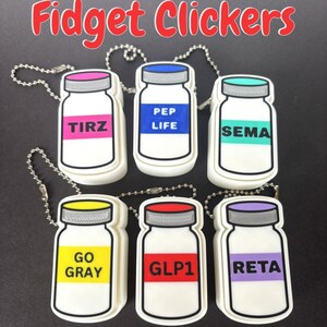 Peptide Vial Fidget Clicker Keychains