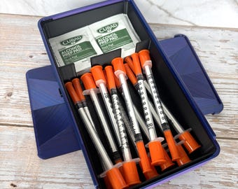 Wipe Alcohol Prep Pad and Syringe Storage Injection Diabetes Peptides