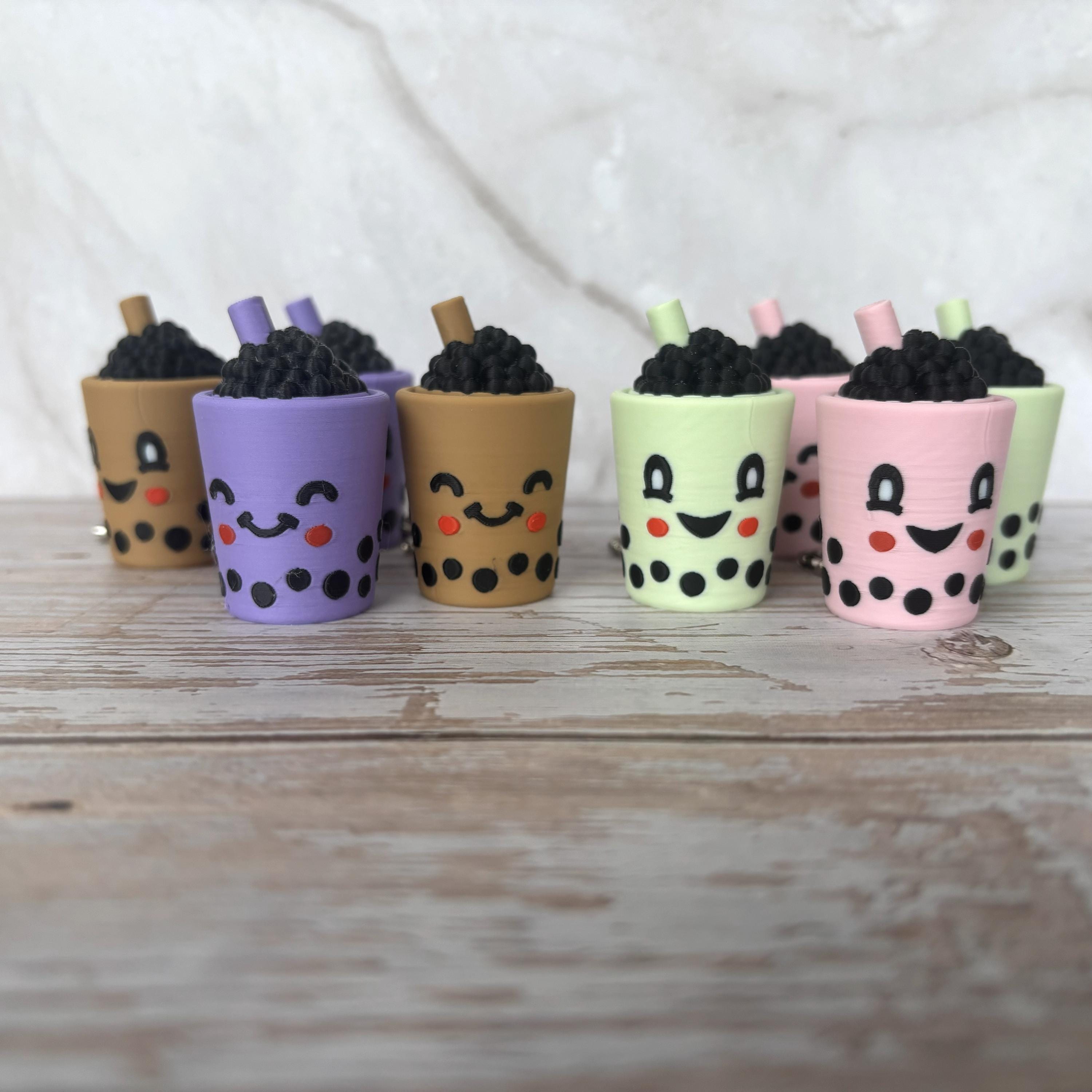 Boba Tea Fidget Clicker Keychains - Etsy