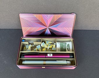 Pen Travel Essentials Case Injection Pens Needles Cartridges Wipes Peptides Insulin Diabetes Slim Locking Slide Top