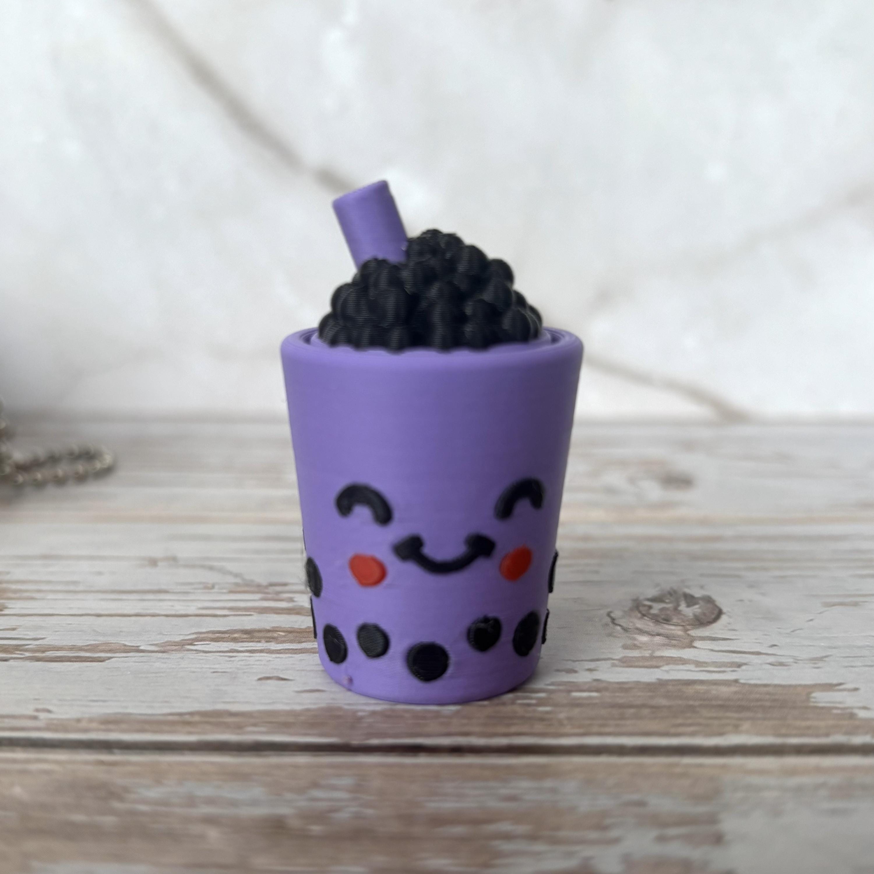 Boba Tea Fidget Clicker Keychains - Etsy