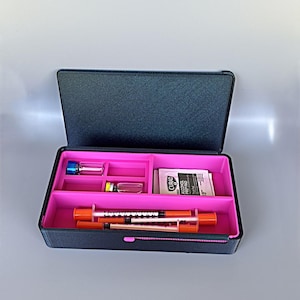 Peptide Travel Case 3ml vials, syringes, and wipes Travel Fridge Slim Locking Slide Top