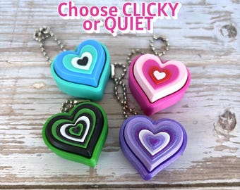 Hearts Valentines Love Fancy Fidget Clicker Keychains