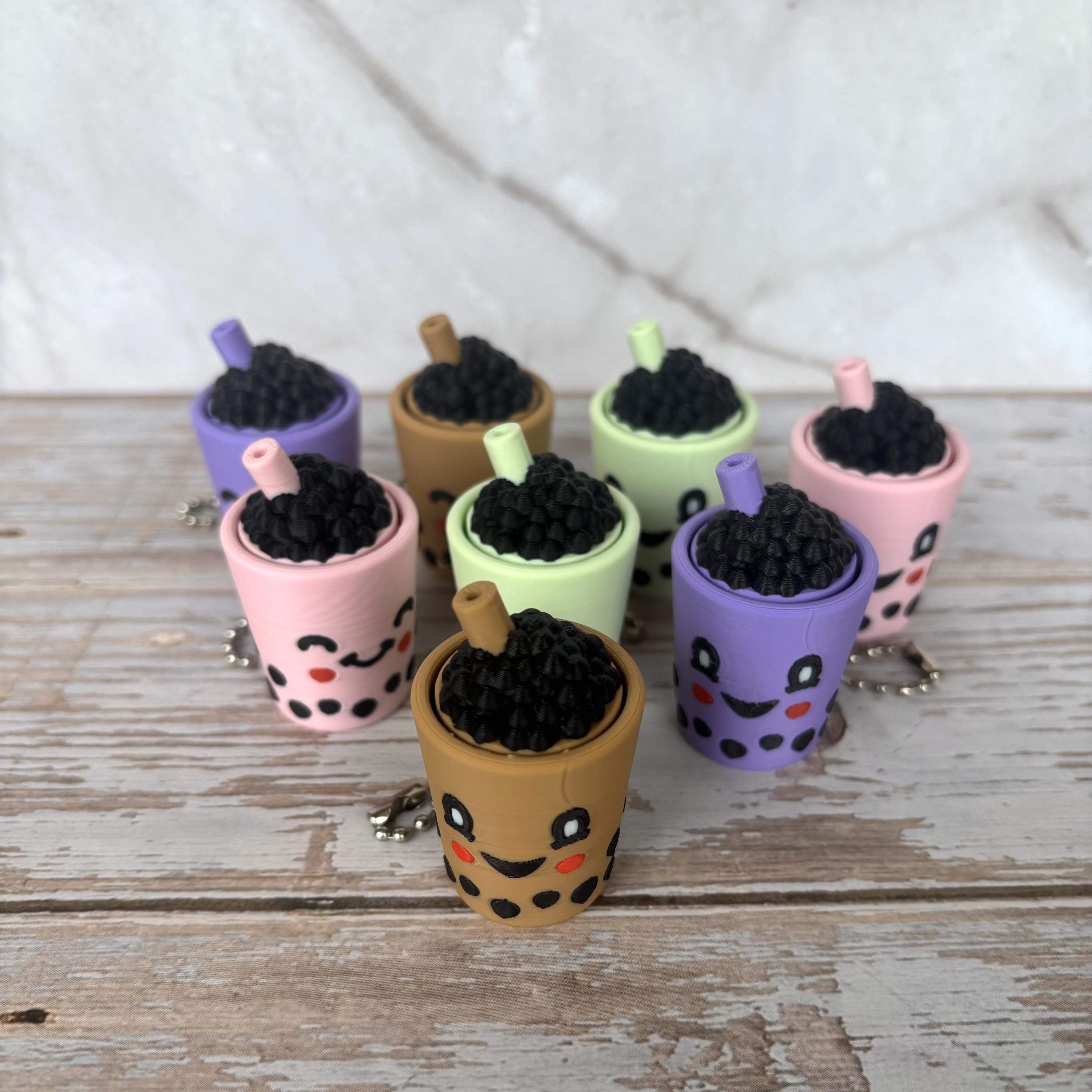 Boba Tea Fidget Clicker Keychains - Etsy