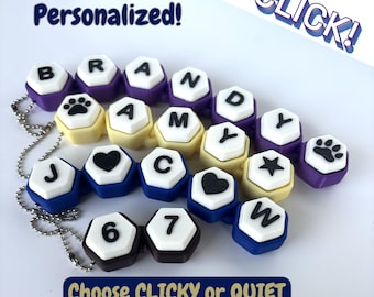 Personalized Name Fidget Clicker Keychains | 3D Printed