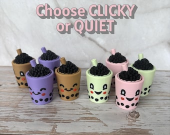 Boba Tea Fidget Clicker Keychains