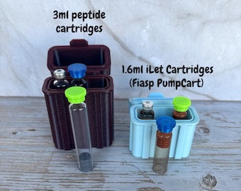 Cartridge Storage Box 3ml Peptides or iLet 1.6ml for Travel, Shipping, Fridge