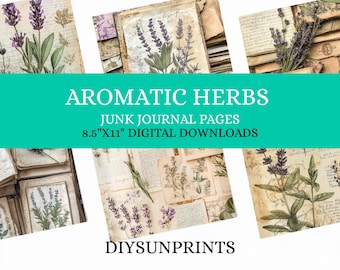 Kit de journal indésirable d'herbes aromatiques : éphémères vintage (téléchargement numérique)