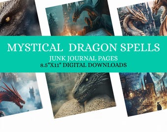 Mystical Dragon Spells Junk Journal Kit: Printable Ephemera (Digital Download)
