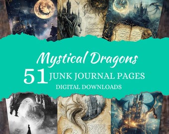 Mystical Dragons Junk Journal Kit: Printable Ephemera (Digital Download)