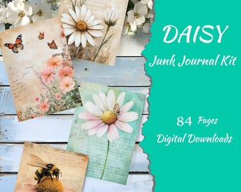 Daisy Junk Journal Kit: Vintage Floral Ephemera (Digital Download)